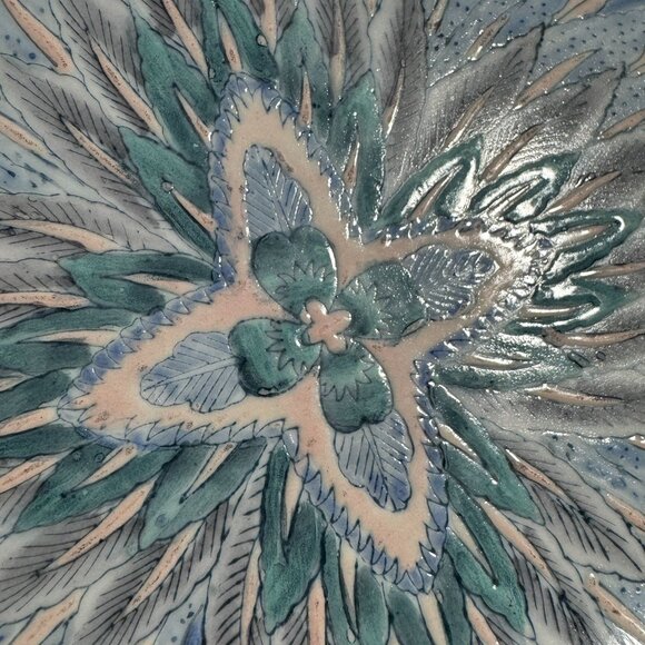 Decorative Dynasty Vintage Toyo Plate Plumage 1980s Modern Geometric Macau - Picture 5 of 8